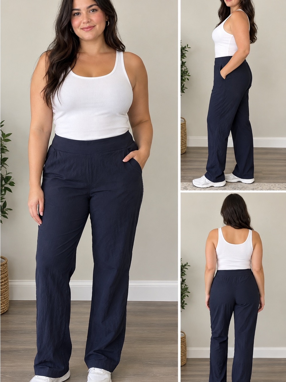 Columbia Women's Navy Wide-Leg Track Pants medium
